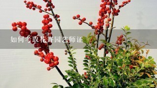 如何考取花卉园艺师证