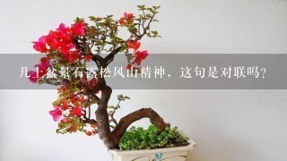 几上盆景石露松风山精神，这句是对联吗？