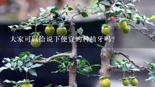 大家可以给说下便宜的种植牙吗？