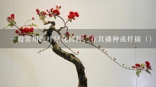 1般常用阔叶绿化树种，在其播种或扦插（）后即可进行第1次移植。