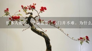 很多人都说，学做盆景，入门并不难，为什么我就觉得